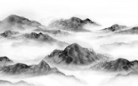 中国风山水意境国画 TIF分层