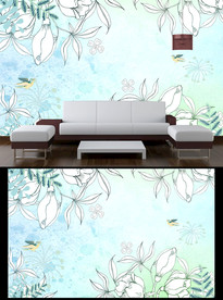 植物电视背景墙