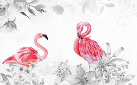 火烈鸟装饰高清墙画 TIF分层