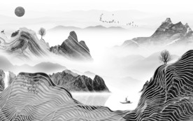 新款背景新山水画 TIF分层