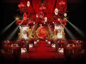 红色系中式婚礼仪式区