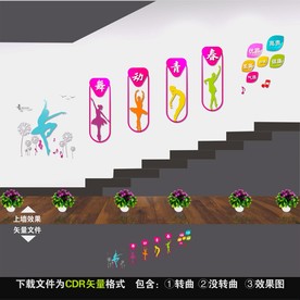 舞蹈楼梯文化墙