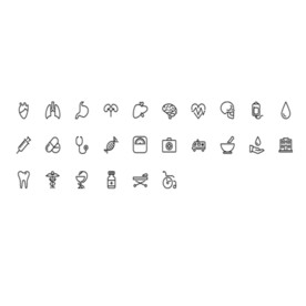 sketch线稿线性医疗图标，
