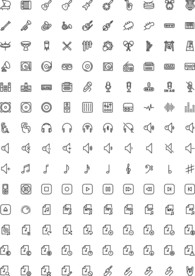 sketch线稿线性图标音乐类