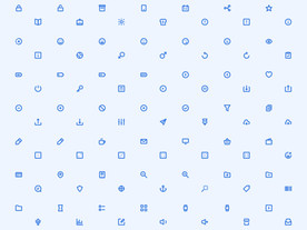 sketch蓝色粗线条线性线稿