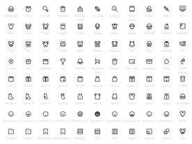 线稿线性宠物行业图标 汉堡包