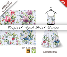 素雅君子兰四方连续