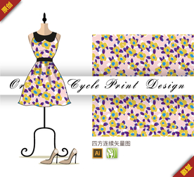 抽象迎春花四方连续