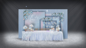 粉蓝色婚礼签到区