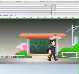 母爱父爱如山雨中车站70秒