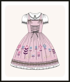 洛丽塔浪漫换装服装设计手稿
