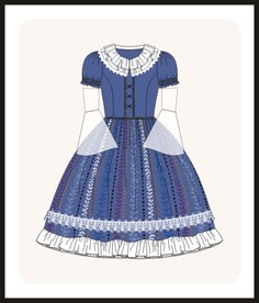 洛丽塔服装设计款式图少女装