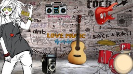 音乐工装背景墙