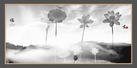 荷花风景画