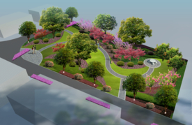 游园绿化景观设计效果图