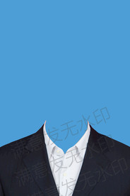无领带西装模板证件照