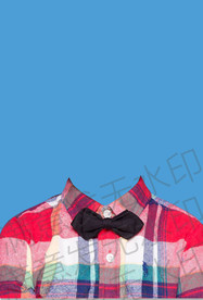 小孩领结衬衫证件照模板