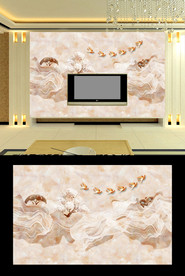大理石山水电视背景墙