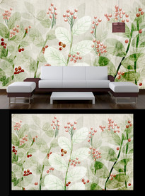 植物花卉电视背景墙
