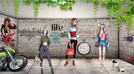 购物广场服装店背景墙