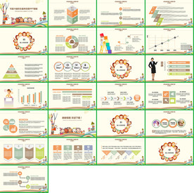高档卡通语文课件PPT模板