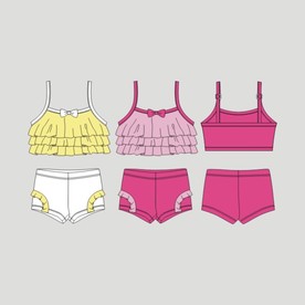 分体式泳装设计图矢量图