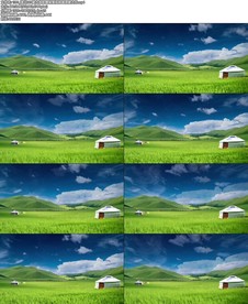 草原蒙古包蒙古族歌舞背景