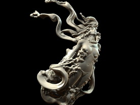 现代水浪女孩雕塑