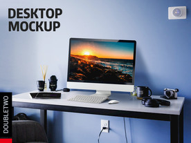 桌面电脑屏幕样机效果图