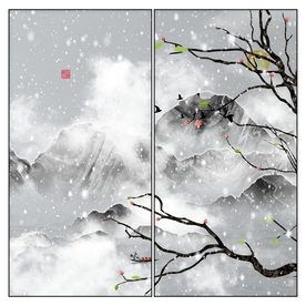 现代组合无框画