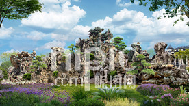 灵璧石假山分层PSD效果图