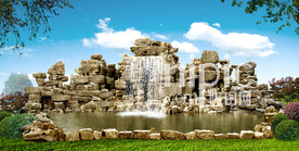 千层石假山方案分层PSD效果图