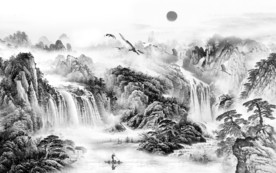 中式 山水画新品画 TIF分层