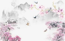 江南山水画精美画 TIF分层