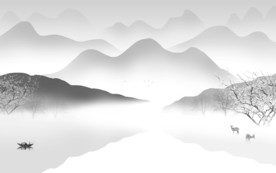 高档 新山水背景画 tif分层