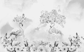 高清火烈鸟背景画 tif分层