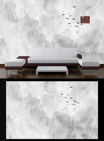 石纹山水电视背景墙