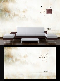 大理石山水电视背景墙