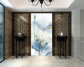 简约荷花玄关装饰画