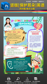 全国爱耳日耳朵英语小报手抄报
