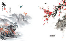 静 高档山水画 tif分层