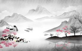 江南 高清山水画 tif分层