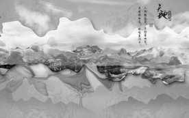 高档高清山水画 tif分层