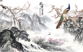 国画高档新山水画 tif分层