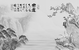 新款新中式山水画 tif分层