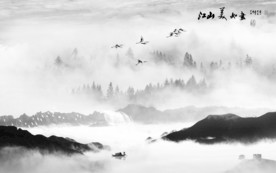 最新新中式山水画 tif分层