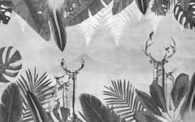 麋鹿 欧式北欧墙画 tif分层