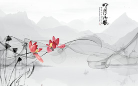 简约新风景山水画 TIF分层