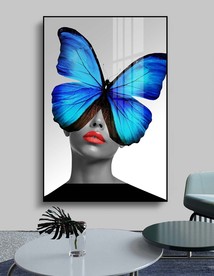 蝴蝶美女装饰画
