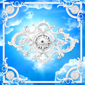 蓝天边框吊顶图